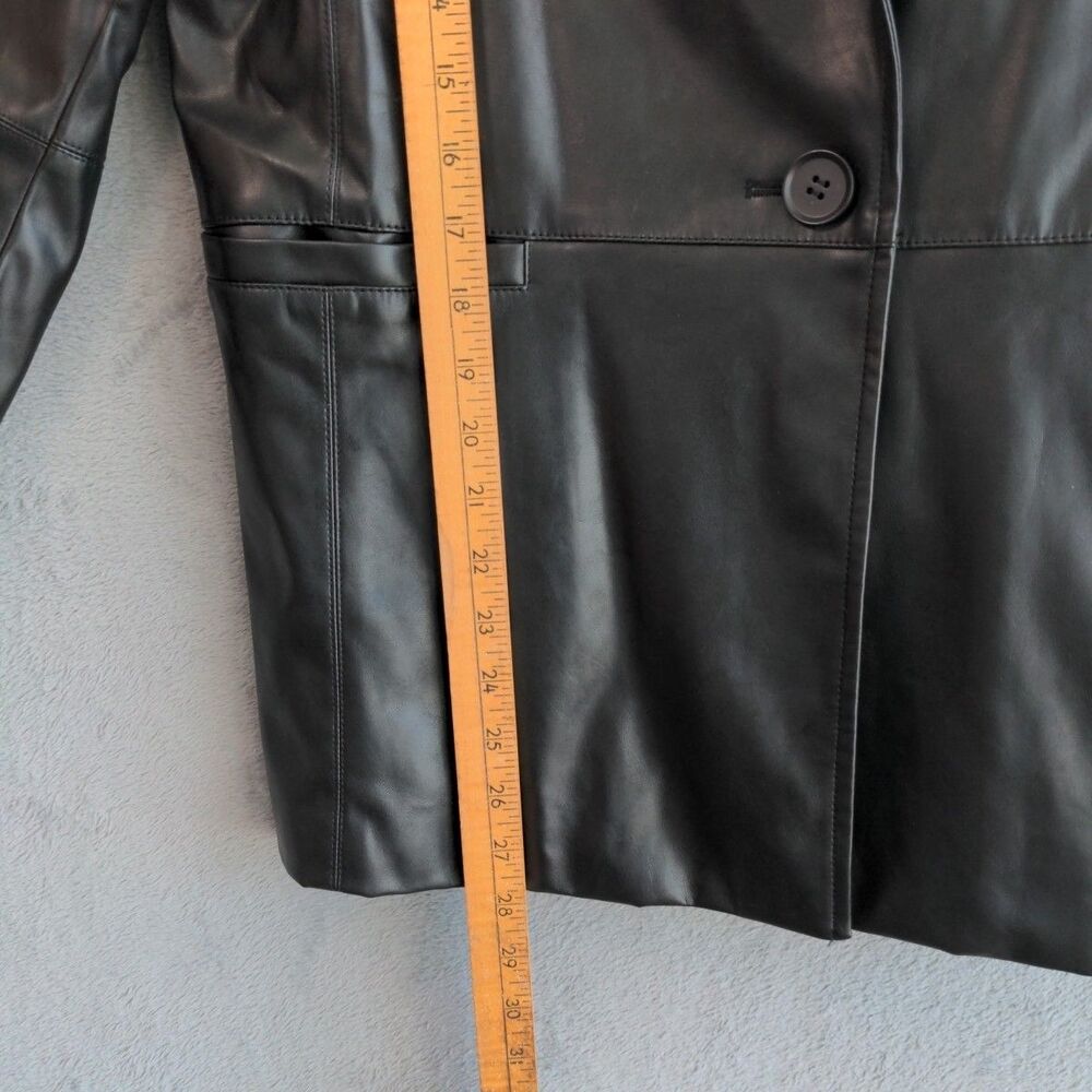 EVEREVE Perry St. Faux Leather Blazer Jacket Size L Black Lined Vegan Classic - Picture 7 of 10